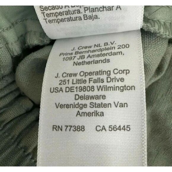 J.CREW Linen Blend Dusty Mint Green Wide Leg Y2K Paper Bag Pants Sz 12 #1977 - Picture 8 of 10